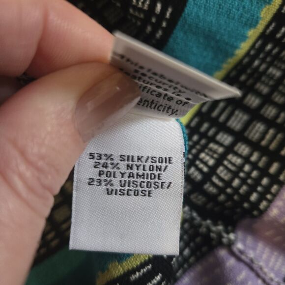 Diane Von Furstenberg silk blend Multicolor Striped Balerina Wrap Sweater Large - Picture 7 of 9